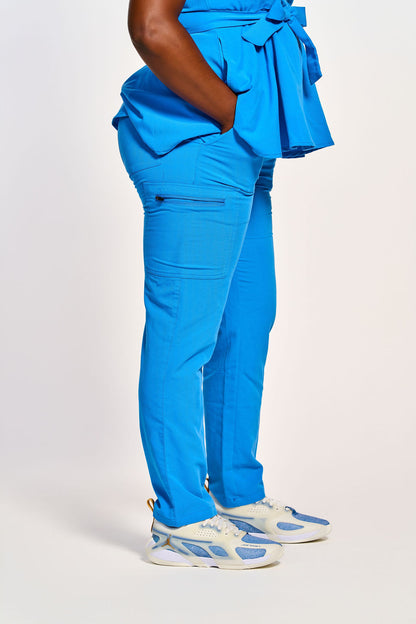 Peplum Zip-Front Scrub Set